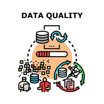 Data quality improving process conceptual vector image 库存插图