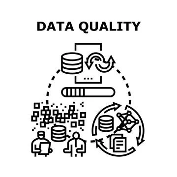 Data quality improving process conceptual vector image 库存插图