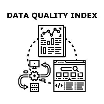Data quality index analyzing information performance process 库存插图