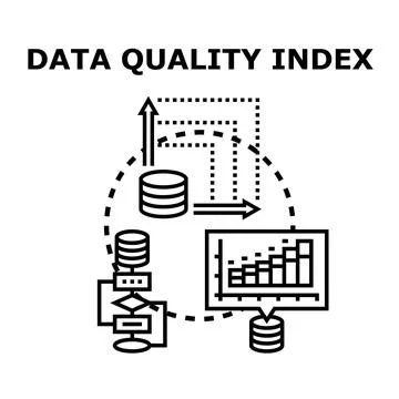 Data quality index analyzing information flow management Stock-Illustration