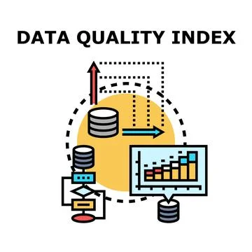 Data quality index analyzing information flow management Illustrazione stock