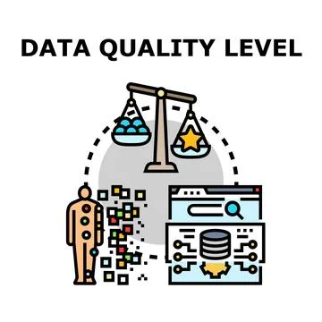 Data quality level analyzing and verifying information Stock Illustration