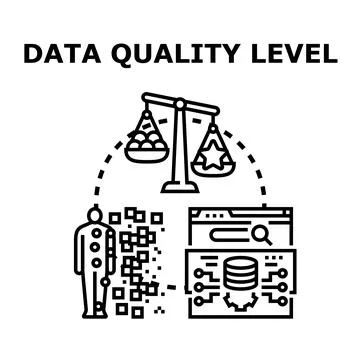 Data quality level analyzing and verifying information Stock Illustration