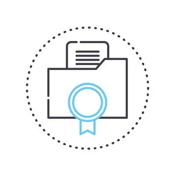 Data quality line icon, outline symbol, vector illustration, concept sign Stock Illustration