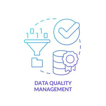 Data quality management blue gradient concept icon 스톡 일러스트