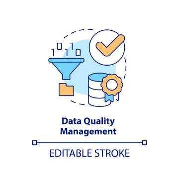 Data quality management concept icon Stock Illustration