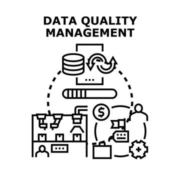 Data quality management process optimizing business operations Stock Illustration