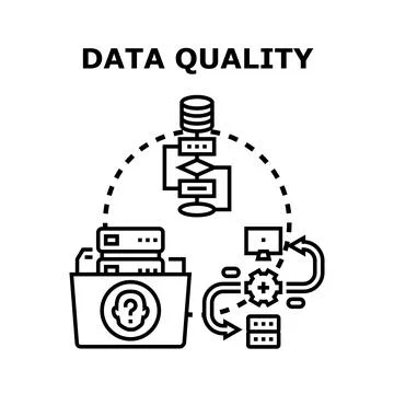 Data quality managing process ensuring accurate information Stock Illustration