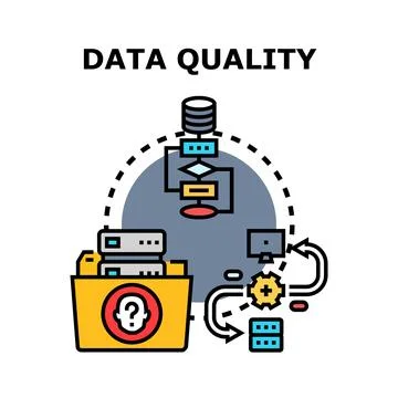 Data quality managing process ensuring accurate information 스톡 일러스트