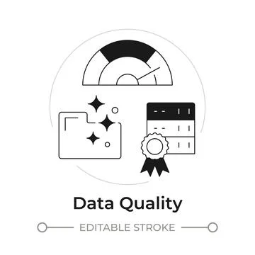 Data quality modern flat line concept icon Stock Illustration