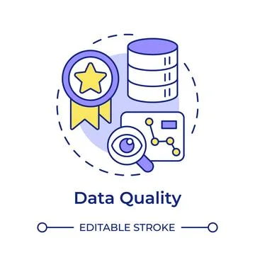 Data quality multi color concept icon Stock Illustration