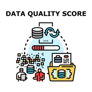Data quality score concept illustrating information management Stock Illustration