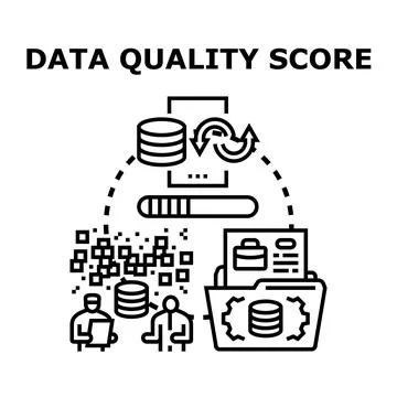 Data quality score concept illustrating information management Stock Illustration
