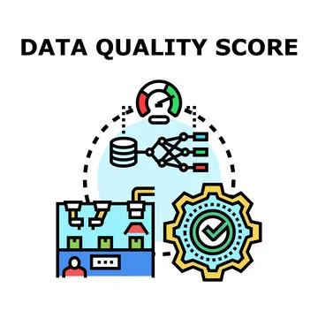 Data quality score process assessing digital information Stock Illustration