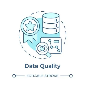 Data quality soft blue concept icon Stock Illustration