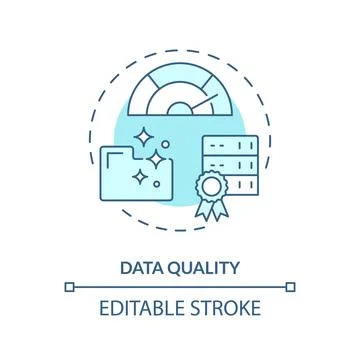 Data quality turquoise concept icon Stock Illustration
