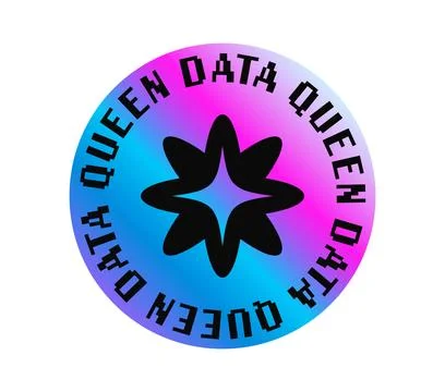 Data queen hologram retro Y2K sticker or patch イラスト素材