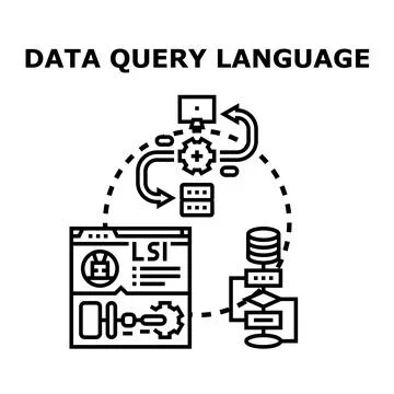 Data query language processing information and analytics イラスト素材