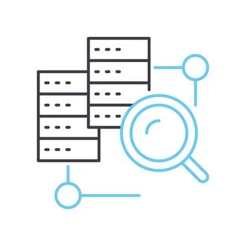 Data query line icon, outline symbol, vector illustration, concept sign Illustrazione stock