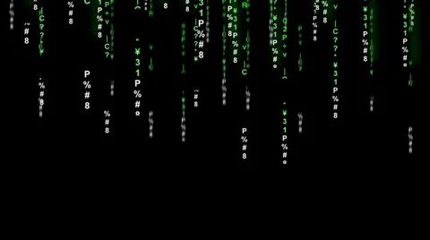 Data Raining Down Matrix Style ALPHA Stock Footage 23741149