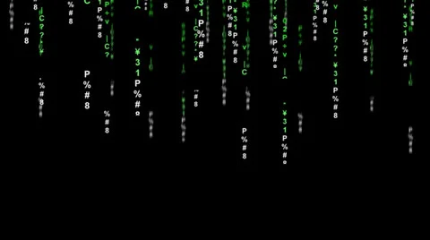 Data Raining Matrix Style with Black Backing And Lights Video stock 23741805