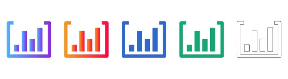 Data Range Analysis Frame Icons Illustrazione stock
