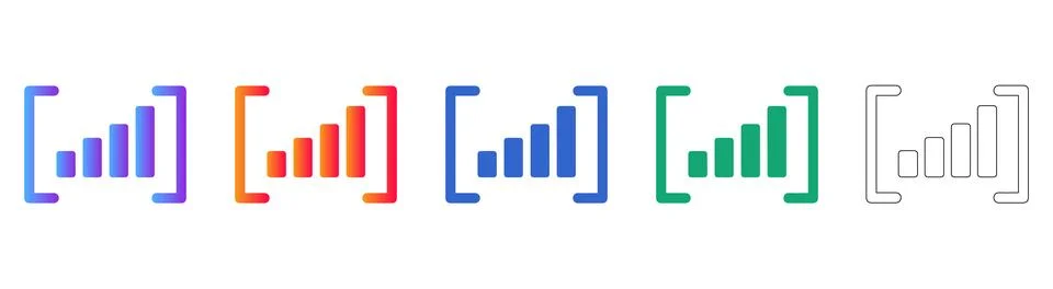 Data Range Bracket Icons Illustrazione stock