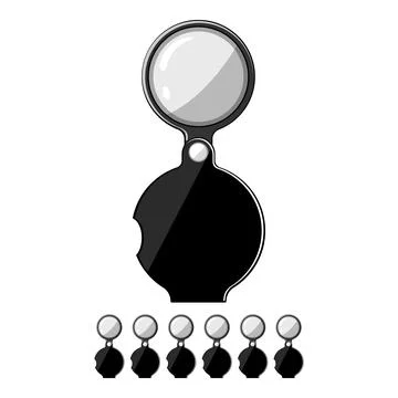 Data reading magnifier cartoon vector graphic 库存插图