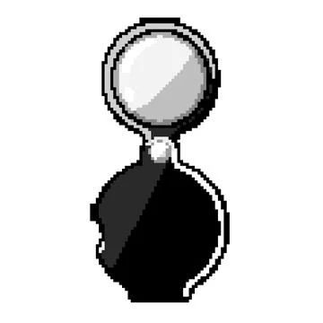 Data reading magnifier pixel art vector illustration Stock Illustration