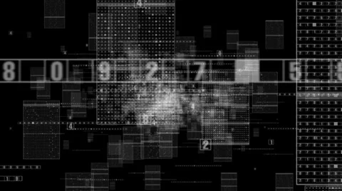 Data readout fly through Stock Footage 34315747