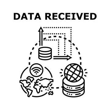 Data received internet information processing technology concept 库存插图