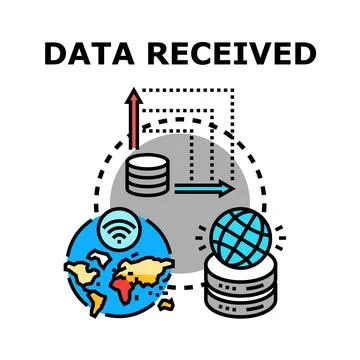 Data received internet information processing technology concept Stock Illustration
