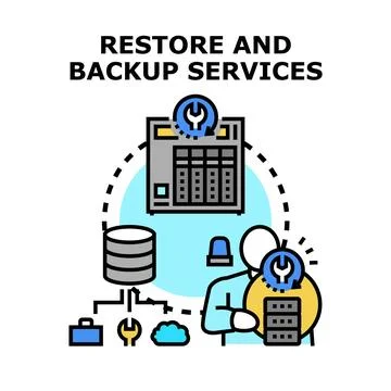 Data recovery and backup service solutions concept イラスト素材