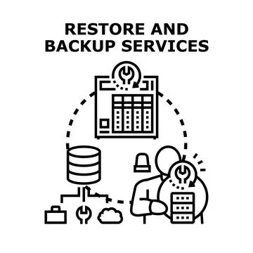 Data recovery and backup service solutions concept イラスト素材