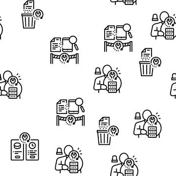 Data Recovery Computer Processing Vector Seamless Pattern Stock Illustration