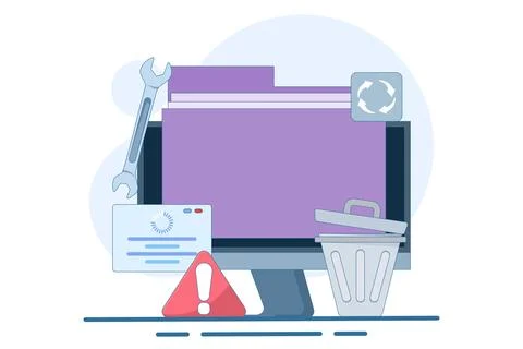Data Recovery Concept, HDD repair icon. Recovery process. イラスト素材