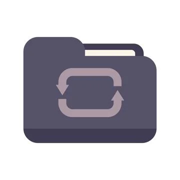 Data recovery folder file showing lost information retrieval Stock Illustration