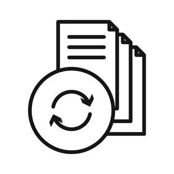 Data Recovery icon Black line art vector logo Illustrazione stock