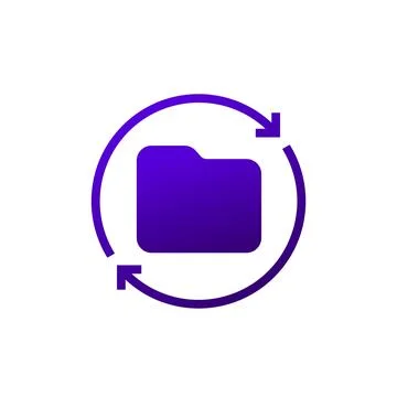 Data recovery icon with a folder Stock Illustration