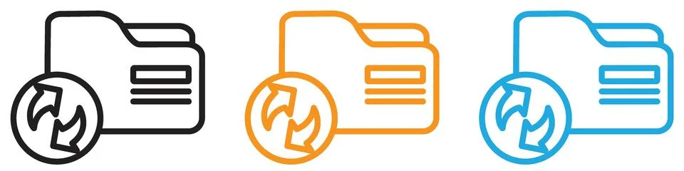 Data Recovery icon vector logo set collection for web app ui Stock Illustration