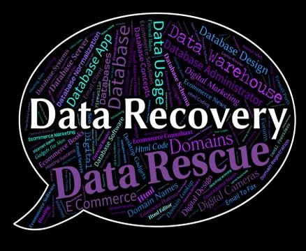 Data Recovery Indicates Getting Back And Bytes Stock Illustration