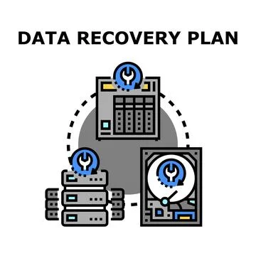 Data recovery plan for digital information systems restoration Stock Illustration