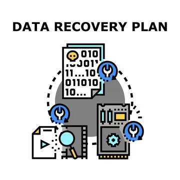 Data recovery plan working with damaged files Stock Illustration