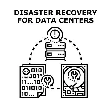 Data recovery process for it disaster protection Stock Illustration