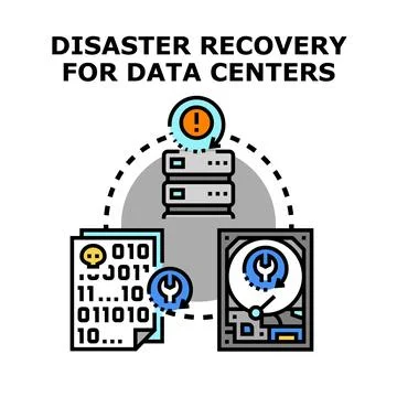 Data recovery process for it disaster protection Illustrazione stock