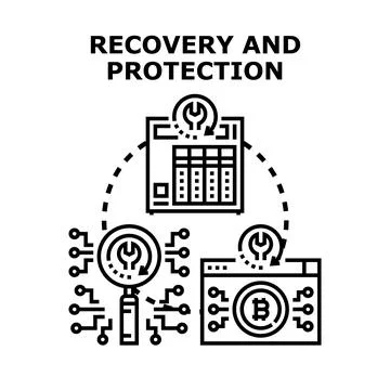 Data recovery protection and digital information security Stock Illustration