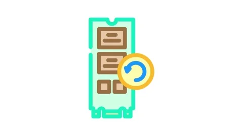 Data recovery repair computer color icon animation Stock Footage 327265648