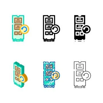 Data recovery repair computer color icon types vector Stock Illustration