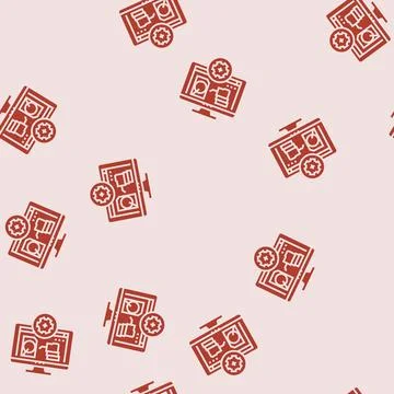 Data recovery repair computer glyph seamless pattern Illustrazione stock