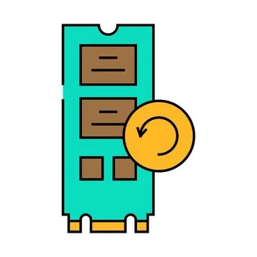 Data recovery repair computer icon color illustration Illustrazione stock